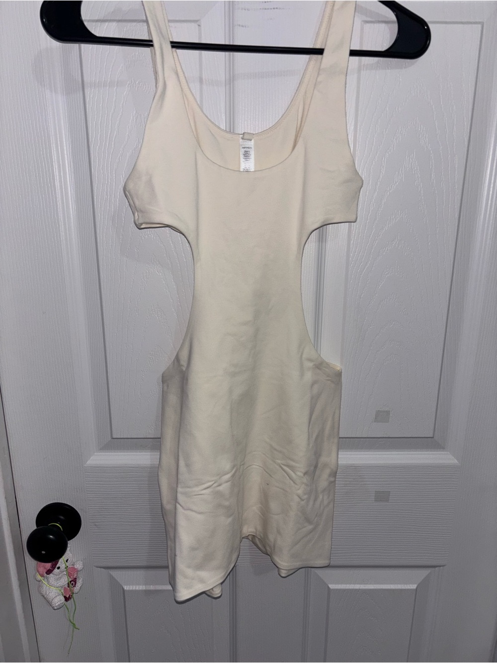 SKIMS Marble Cutout Mini Dress in Marble Cream